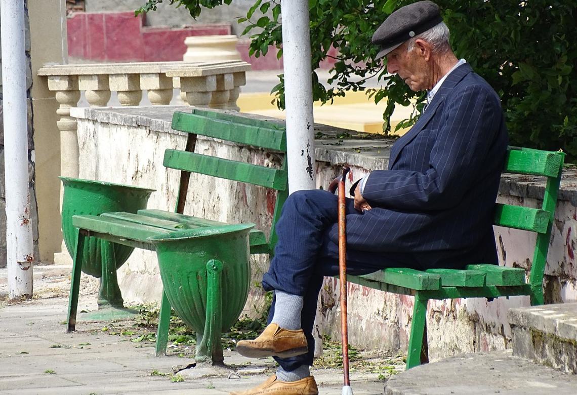 Elderly Man on Bench - Quba - Azerbaijan